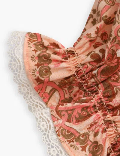 Zimmermann Aster Kids Frill Sleeve Top In Multi