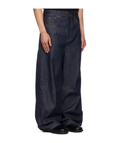 Egonlab Overscaled Belt Loop Jeans In Blue