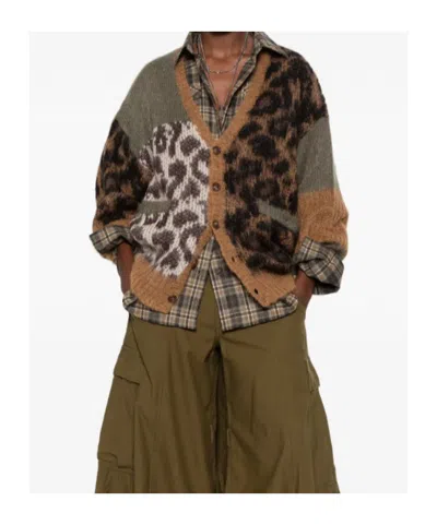 R13 Leopard-pattern Cardigan In Multi