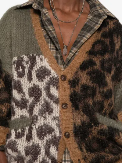 R13 Leopard-pattern Cardigan In Multi