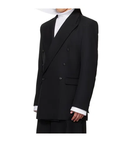 Egonlab Oversized Double-breasted Wool Suit Jacket In Black