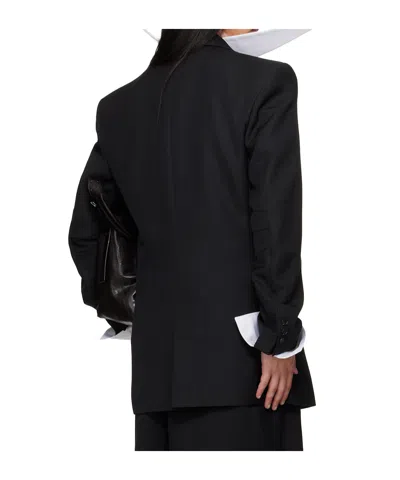 Egonlab Oversized Double-breasted Wool Suit Jacket In Black