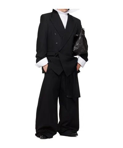 Egonlab Oversized Double-breasted Wool Suit Jacket In Black