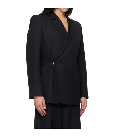 Egonlab Egonic Wool Double-breasted Suit Jacket In Black