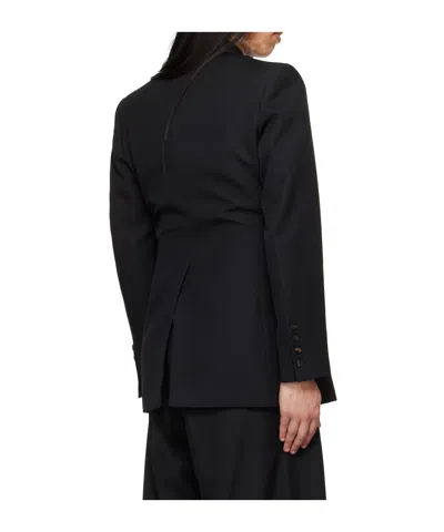Egonlab Egonic Wool Double-breasted Suit Jacket In Black