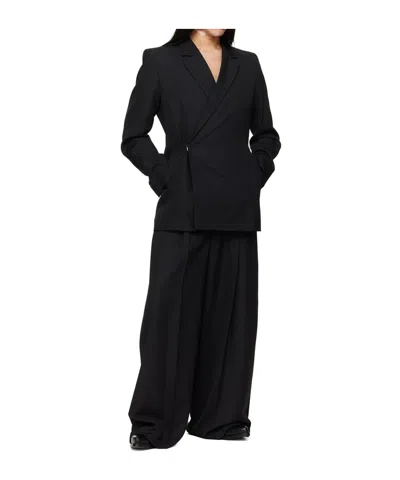 Egonlab Egonic Wool Double-breasted Suit Jacket In Black