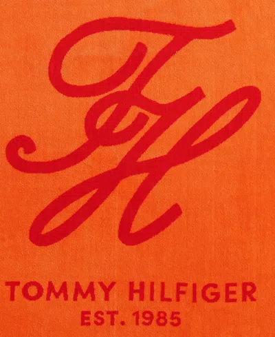 Tommy Hilfiger Colorblock Monogram Cotton Velour Beach Towel In Multi