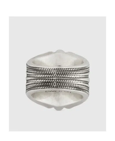 Gucci Interlocking G Engraved Ring In Black