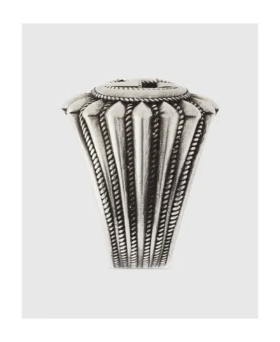 Gucci Interlocking G Engraved Ring In Black