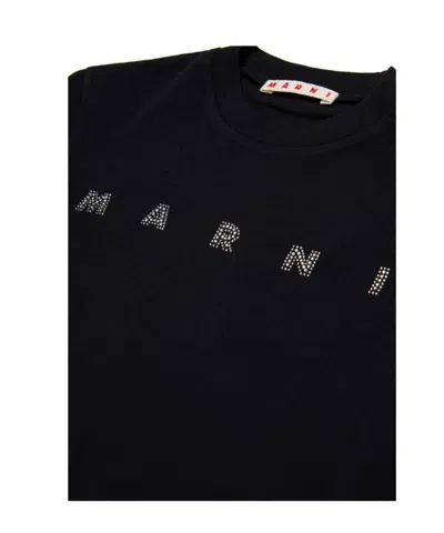 Marni Kids Stud Logo T-shirt In White