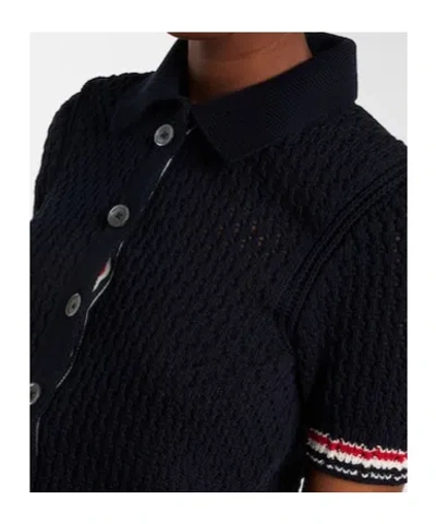 Thom Browne Openwork Cardigan In Black