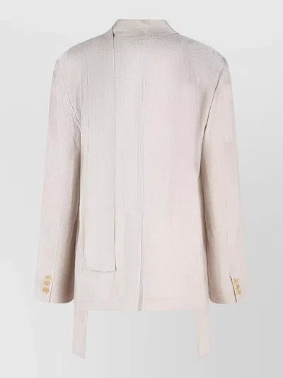 Acne Studios Tailored Cupro Blazer Single Breasted In Neutral