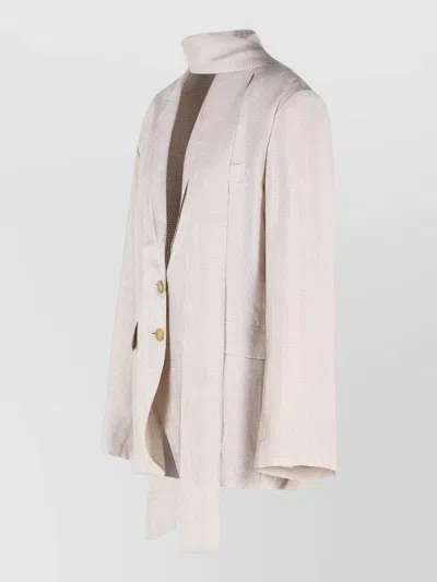 Acne Studios Tailored Cupro Blazer Single Breasted In Neutral
