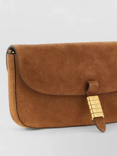 Pinko Saddle Medium Clutch Bag Adjustable Strap In Brown