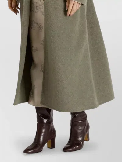 Alberta Ferretti Alberta Ferreti Grey Wool Silk Single Breasted Coat In Multi