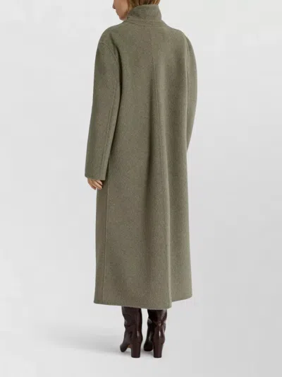 Alberta Ferretti Alberta Ferreti Grey Wool Silk Single Breasted Coat In Multi