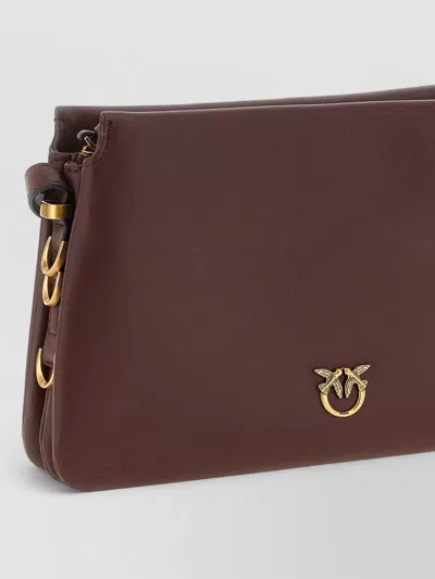 Pinko Triplet Mini Shoulder Bag Adjustable Strap In Brown