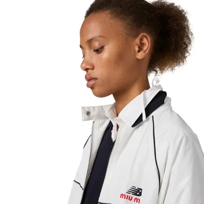 Miu Miu Technical Poplin Blouson Jacket In White