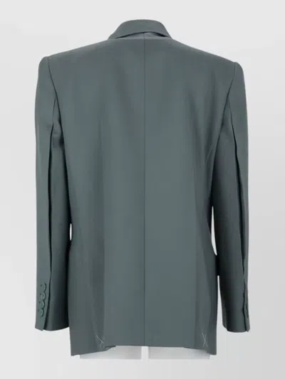 Chloé Double Breasted Tailored Jacket Structured Shoulders In Gray