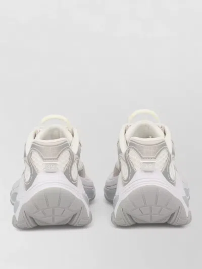 Ash Mesh Panel Sneakers Rubber Sole Pull Tab In White