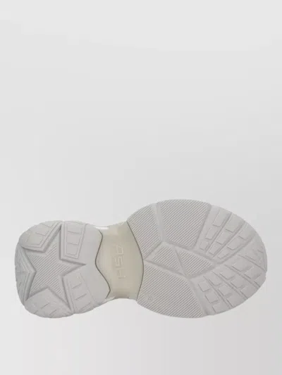 Ash Mesh Panel Sneakers Rubber Sole Pull Tab In White