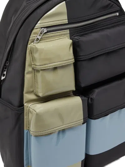Diesel Multi-pkts Colour-blocked Multi-pocket Backpack In Black