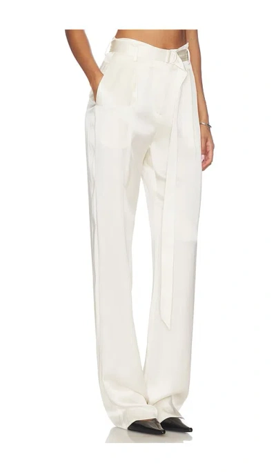 Lapointe High Waisted Belted Pant In White