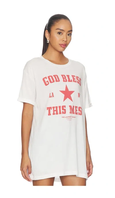 The Laundry Room God Bless This Mess Oversized Tee In White