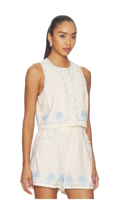 Blanknyc Embroidered Top In Neutral