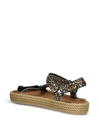 Bohonomad Leopard-print Touch-strap Espadrilles In Brown