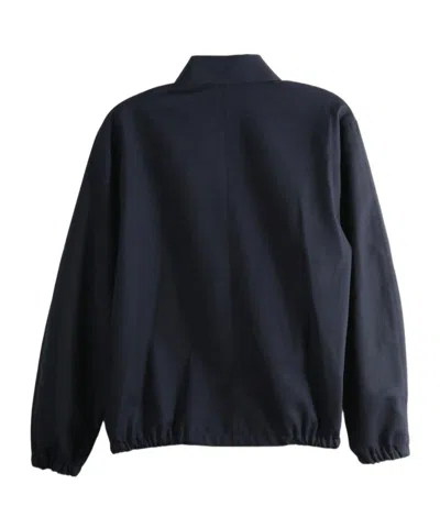 Auralee Zip-up Elasticated-hem Jacket In Blue