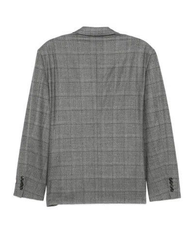 Canali Check-pattern Single-breasted Suit In Gray