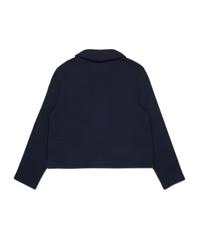Marni Zip-up Sweatshirt With Logo In Blue