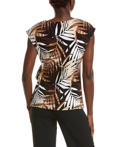 Anne Klein Extended Shoulder Top In Multi