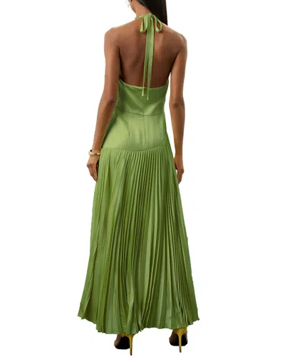 Leon Gori Solid Sleeveless Maxi Dress In Green