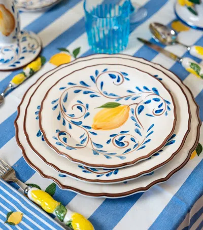 Les-ottomans Ceramic Positano Lemons Plate In Multi