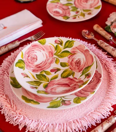 Les-ottomans Ceramic The Roses Plate In Multi
