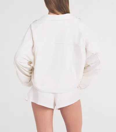 Nikeskims Womens Ivory Stretch Nylon Oversized Track Jacket Xxs In Neutral