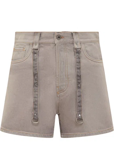 Off-white Off White Denim Shorts In Purple