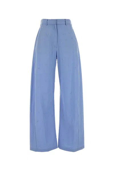 Giuseppe Di Morabito Light Blue Relaxed Flat Front Pants In Light Blue