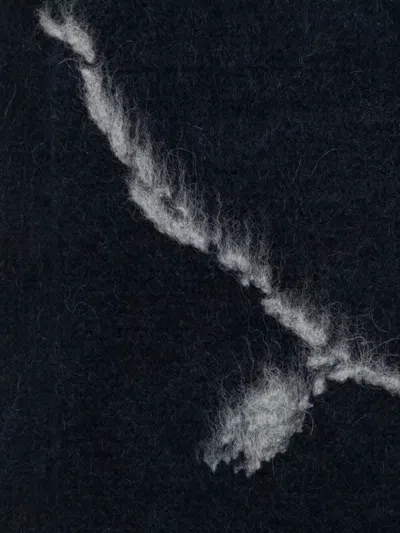 Dries Van Noten Long Rectangle Scarf Abstract Pattern Soft Texture In Black