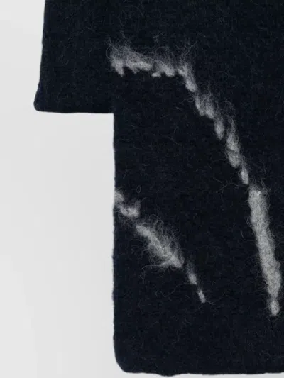 Dries Van Noten Long Rectangle Scarf Abstract Pattern Soft Texture In Black