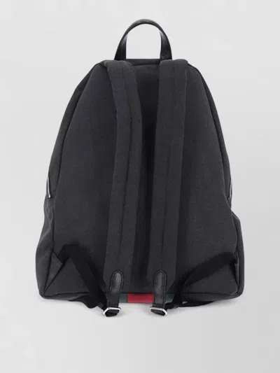 Gucci Backpack Adjustable Straps Front Pocket Handle In Black