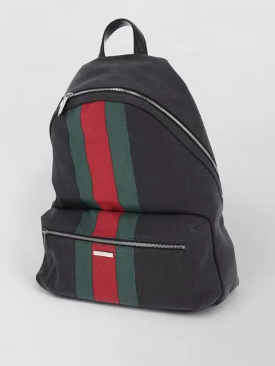 Gucci Backpack Adjustable Straps Front Pocket Handle In Black