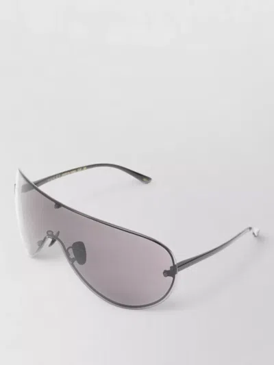 Gucci Sunglasses Curved Frame Tinted Lenses Nose Pads In Gray