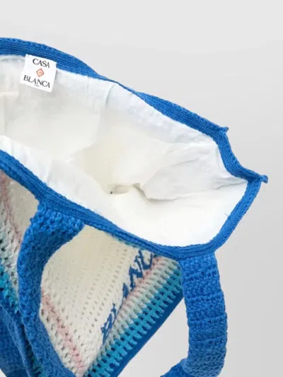 Casablanca Crochet Rectangular Tote Bag Dual Handles In Multi