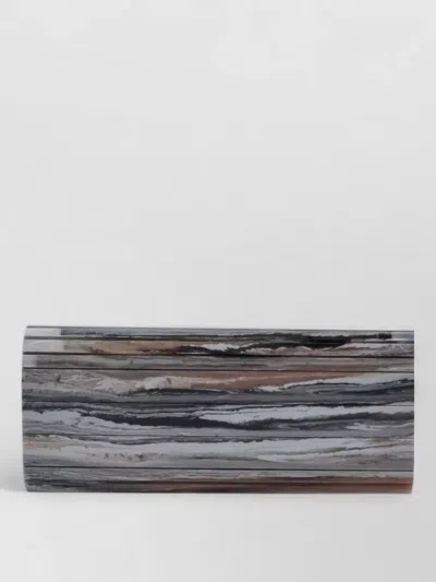 Jimmy Choo Rectangular Clutch Striped Pattern Chain Strap In Pattern