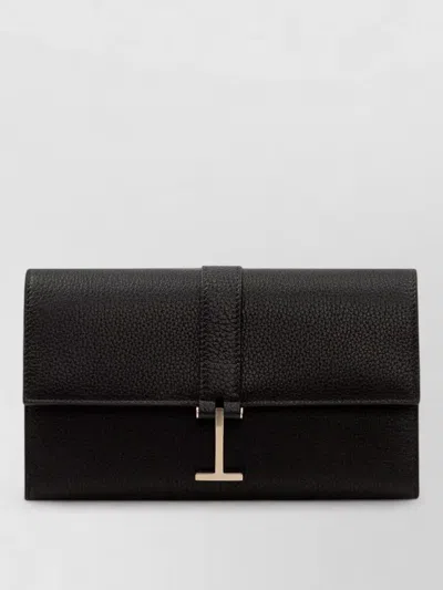 Tom Ford Small Leather Goods Wallet With Shoulder Strap In Purple