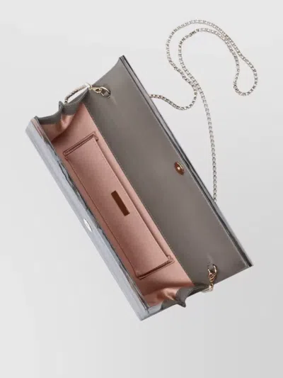 Jimmy Choo Rectangular Clutch Striped Pattern Chain Strap In Pattern