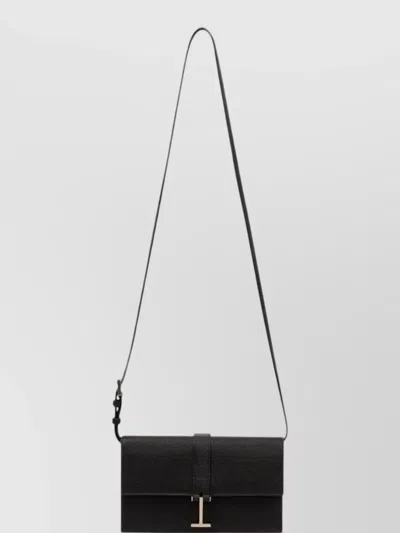 Tom Ford Small Leather Goods Wallet With Shoulder Strap In Purple
